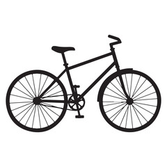 Black bicycle silhouette with two wheels and a seat  side view  bike icon