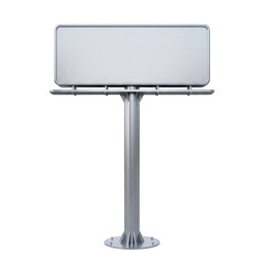 Obraz premium Blank white billboard on a silver stand isolated on transparent background