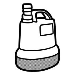 submersible water pump vector, editable lines