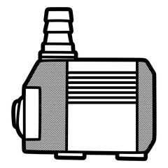 shallow submersible water pump image, editable lines
