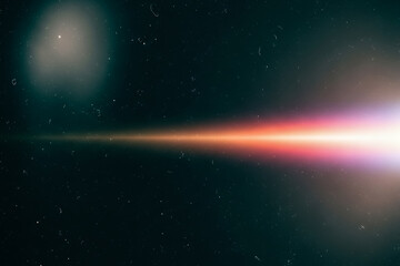 Fototapeta premium Stunning depiction of two merging galaxies creating a luminous arc of gas, dust, and stars in the vast cosmos.