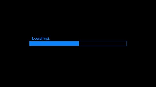 Blue Loading Bar Indicator on Black Background progress bar