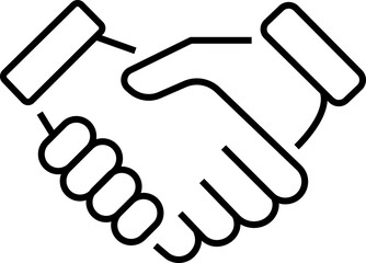 Obraz premium Handshake icon. Business agreement handshake symbol. Shaking hands logo. Friendly handshake line style - stock vector.