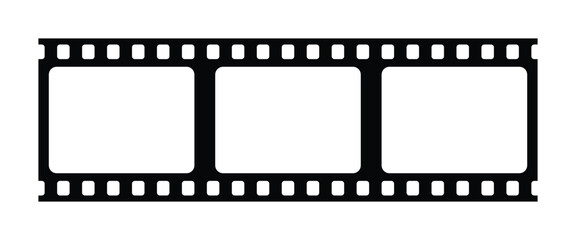 Obraz premium Film strip frame. Empty filmstrip border. Transparent PNG and vector illustration.