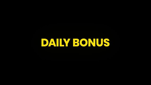 Daily Bonus Cinematic Text Morphing Animation 4K for Reward Systems Gamification and Promotional Campaigns