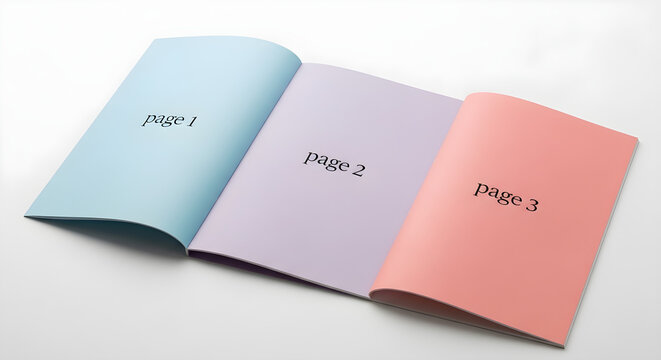 Open Book with Colored Blank Pages.