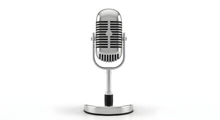 Fototapeta premium A silver microphone on a stand