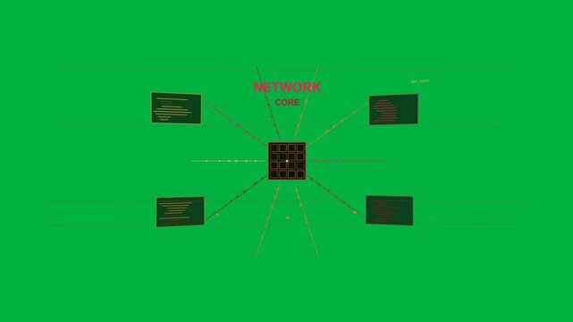 Dark frame revealing neon grid, 4x4 core expanding, nodes pulsing, visualizing flow, transparent