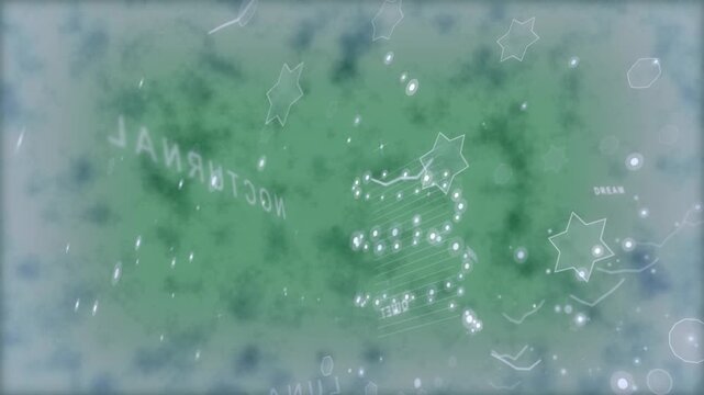 On play dot stack and graph rotating pulsing drifting showing star chart over transparent canvas