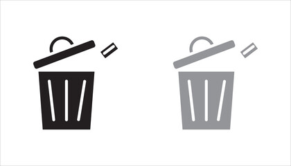 Outline trash can icon with open lid and delete element symbolizing removal, disposal, or clearing data. Editable stroke vector illustration ideal for UI, mobile applications, web interfaces, digital  © Abdul