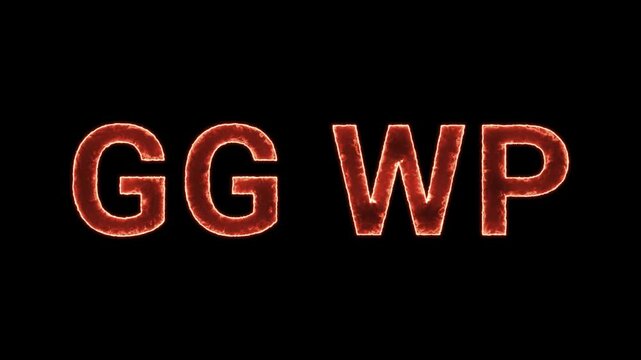 Gg Wp Text Glowing Neon Reveal Animation Orange Isolated On Black Background