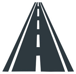 Road illustration from high angle with white lines and road markings