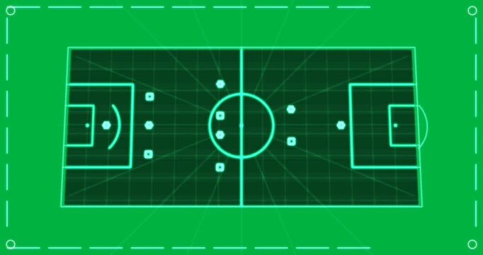 Top outline rising cyan pitch forming markers linking into triangle showing passing on clear bg