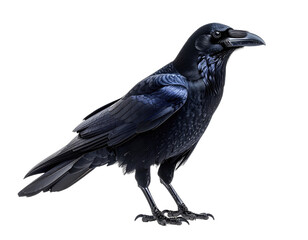 Obraz premium A detailed portrait of a glossy black bird with sleek feathers and a prominent beak