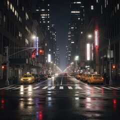Obraz premium Hong Kong city night traffic lights urban street view