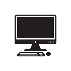 Fototapeta premium Computer monitor with keyboard and mouse on white background office equipment technology electronics computer desktop screen monitor display keyboard mouse peripherals
