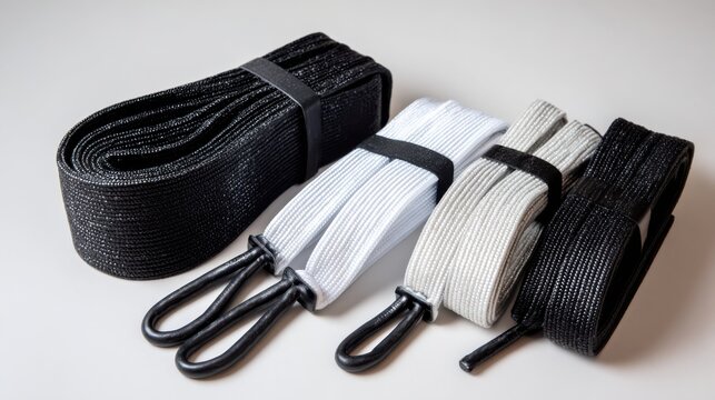 Various Colorful Elastic Straps for Sports Equipment Organization and Storage with Different Thickness and Length