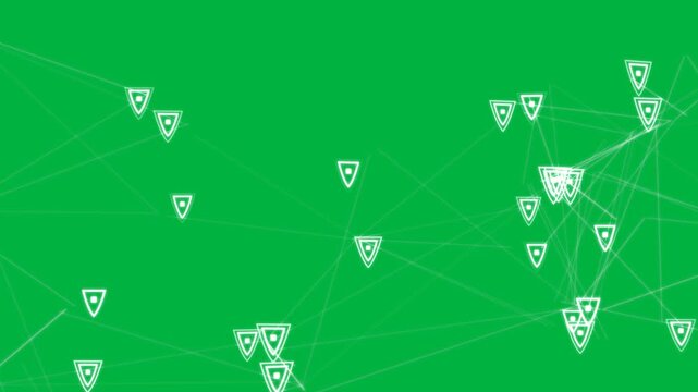 White net tightening on right, pivoting hinges forming loops and rebalancing on transparent canvas