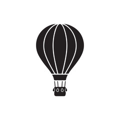 Obraz premium Hot air balloon icon silhouette flying high in the sky travel adventure transportation recreational activity aerial vehicle