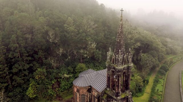 Tower of Ermida Nossa Senhora das Vitorias in Sao Miguel Azores