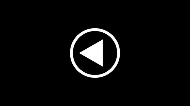 A stark minimalist image features a white play button symbol enclosed within a circular white outline on a black background high quality