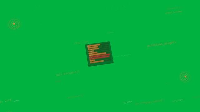 Virtual camera rotating tilting HUD on transparent bg pulsing FINE_TUNE boosting attention_weights
