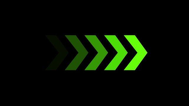 A striking graphic displays a series of angled green chevrons transitioning from dark to bright against a solid black background high quality