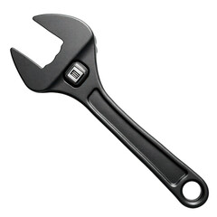 Obraz premium A close-up view of a black and silver wrench with a textured grip isolated on transparent background