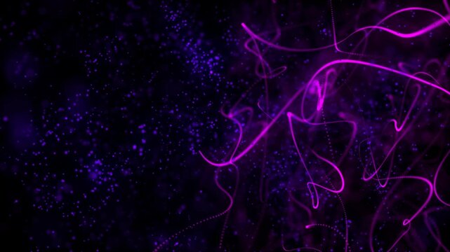 Abstract background with particle motion background. Colorful purple particles shining motion explosion. Christmas, New Year, holiday, wedding intro outro 3d animation