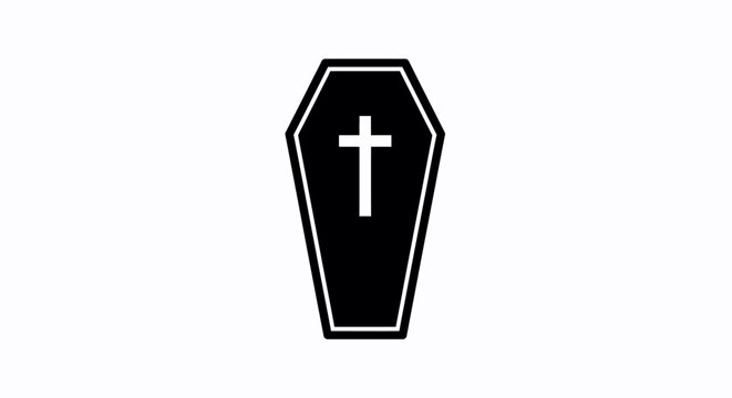 Black Coffin with Cross.