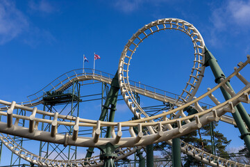 Steel Roller Coaster Loop in Amusement Park © MSG919