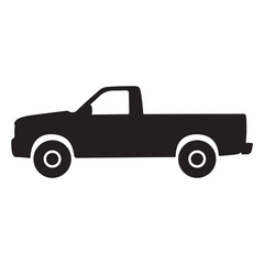 Pickup truck silhouette side view  vehicle icon  simple car shape © BIBI