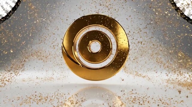 Gold circle abstract ai automated shopping decisions luxury glamour glitter sparkle metallic golden circle concept with automated glamour sparkle and luxury energy guiding shopping through dynamic