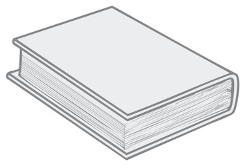 Illustration of closed book with pages from an elevated perspective, reading resource material.