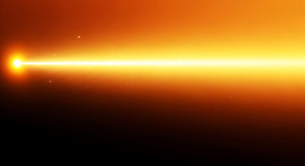 Obraz premium Bright yellow beam of light emanating from a glowing orb against a dark background, representing energy and focus