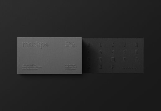 Business Card Mockup - Embossed Effect Scene