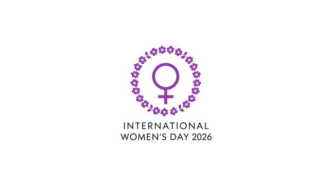Celebrating the spirit of women on international women's day 2020 with a symbolic purple logo