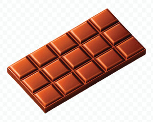 Obraz premium realistic 3d smooth chocolate bar in different style isolated on transparent background
