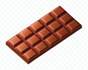 Obraz premium realistic 3d smooth chocolate bar in different style isolated on transparent background