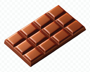 Obraz premium realistic 3d smooth chocolate bar in different style isolated on transparent background