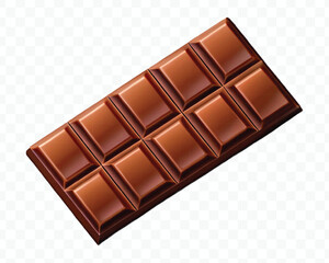 Obraz premium realistic 3d smooth chocolate bar in different style isolated on transparent background
