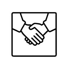 Obraz premium Handshake business deal icon vector illustration for partnership agreement and cooperation success 