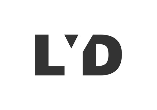 LYD logo design. Initial letter L Y D bold font style for tech startups, consulting, corporate branding. Creative company name, headlines typography identity, trendy logotype.