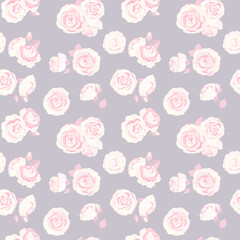 ピンクのバラのレトロなシームレスパターン