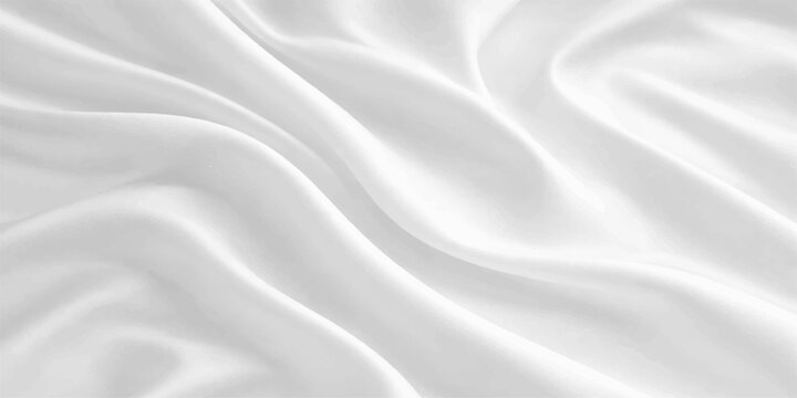 Elegant white silk and satin fabric background featuring smooth luxury waves and rippled textures of shiny soft cloth material for a fashion backdrop design