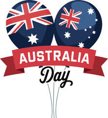 Australia Day Balloons Flag Stars Graphics and Celebration Designs
