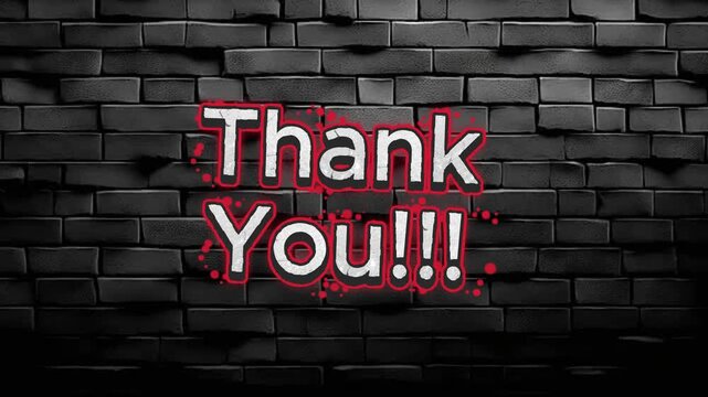Thank You Message with a Brick Wall Background for Appreciation and Gratitude
