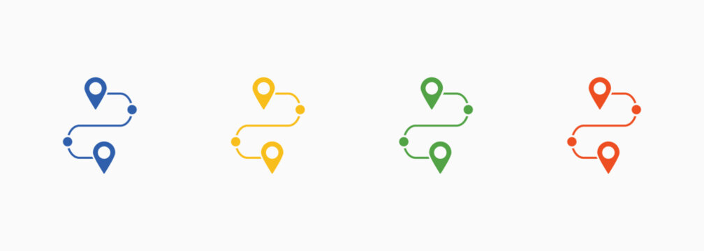 Journey Icon Set Color Multiple Style Collection Vector Illustration