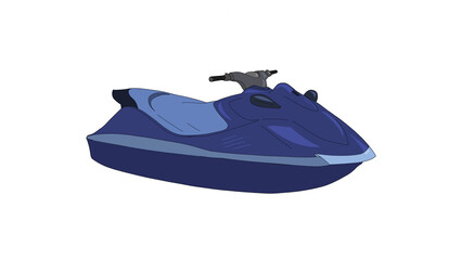 Naklejka premium Cartoon Blue Jet Ski Watercraft Illustration Isolated on Transparent Background PNG