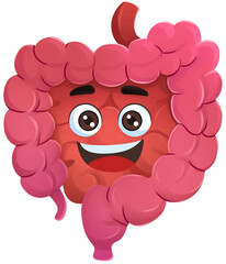 Cute Intestines Character Illustration © Hydric